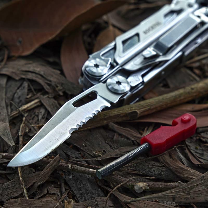 22-in-1 Survival Multitool with Fire Starter & Whistle