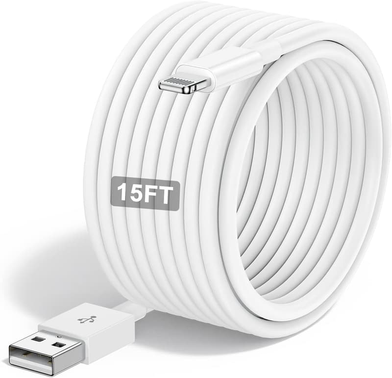 15 ft Apple MFi Certified Lightning Charger Cable for iPhone
