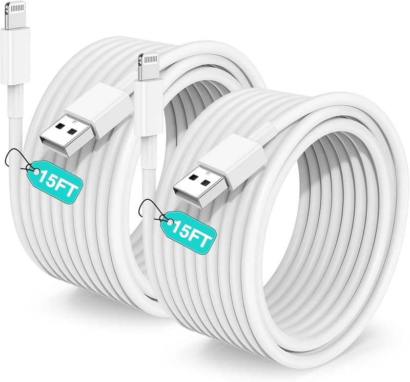 15 FT Apple MFi Certified Lightning Charger Cable for iPhone