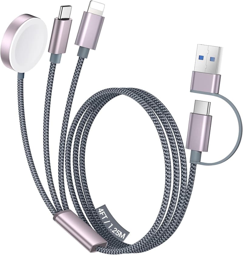 Portable Multi-Device Charging Cable for Apple Watch & iPhone
