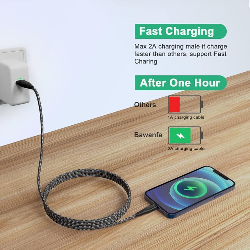 Extra Long 26FT MFi Certified Lightning Charger Cable for iPhone
