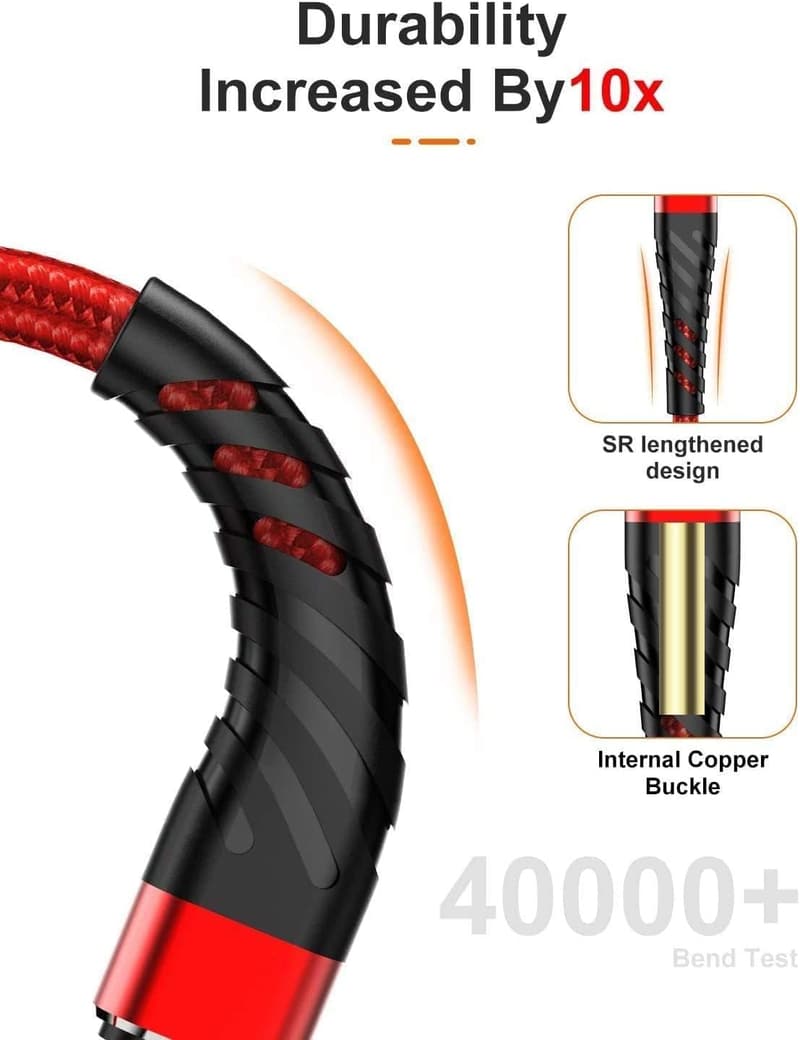 10ft MFi Certified Lightning Cable for iPhone - 2 Pack