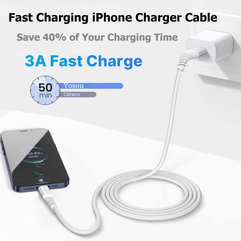 Apple MFi Certified 10FT Lightning Cable - 2Pack for iPhone & iPad
