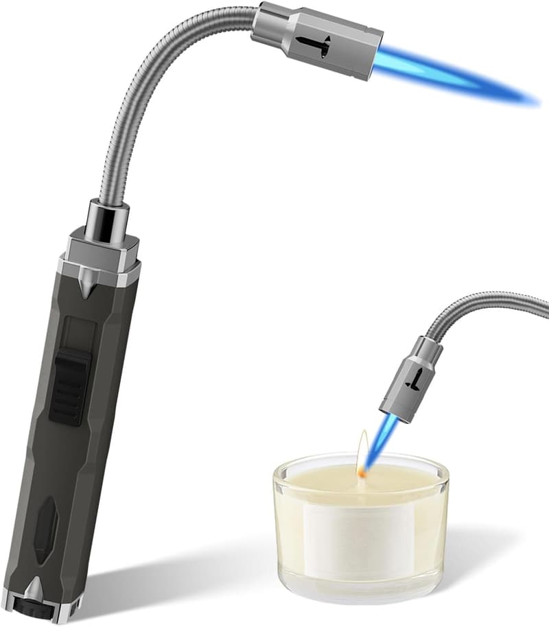 Long Neck Butane Torch Lighter with Visual Fuel Window