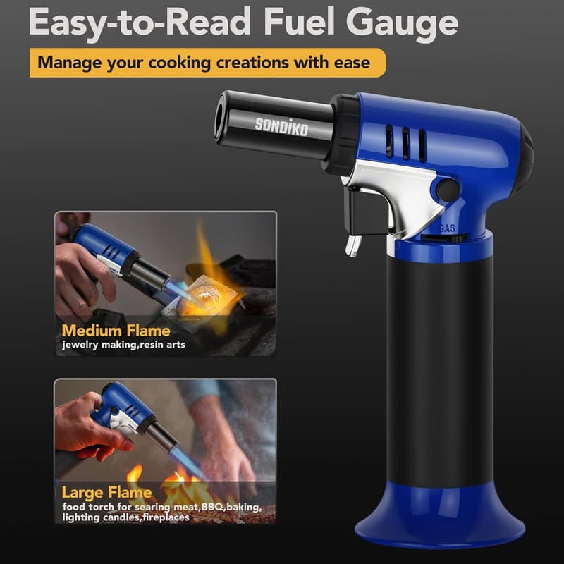 Refillable Sondiko Butane Torch with Fuel Gauge for Welding