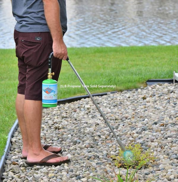 Propane Weed Torch with Integrated Lighter - Silver