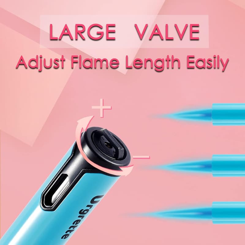 Butane Torch Lighter Set for BBQ & Camping - Aqua Blue & Lime Green