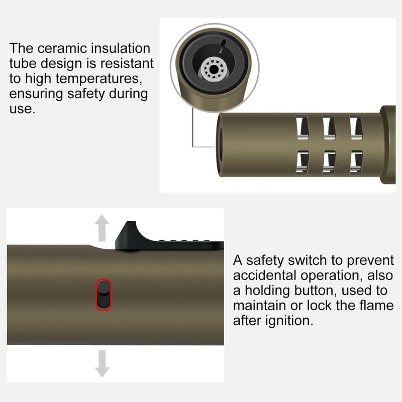 Tactical Camping Torch Lighter with Adjustable Flame