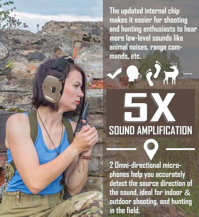Digital Electronic Shooting Ear Protection Muffs with Gel Pads