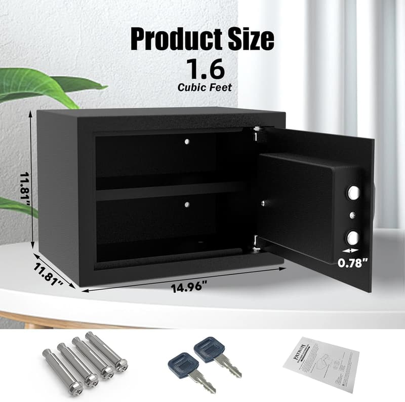 Fireproof Home Safe with Electronic Keypad, 1.6 Cu.ft.