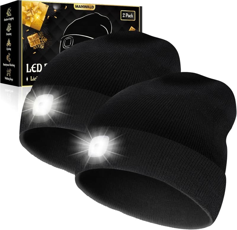 USB Rechargeable LED Beanie Hat - Gifts for Men