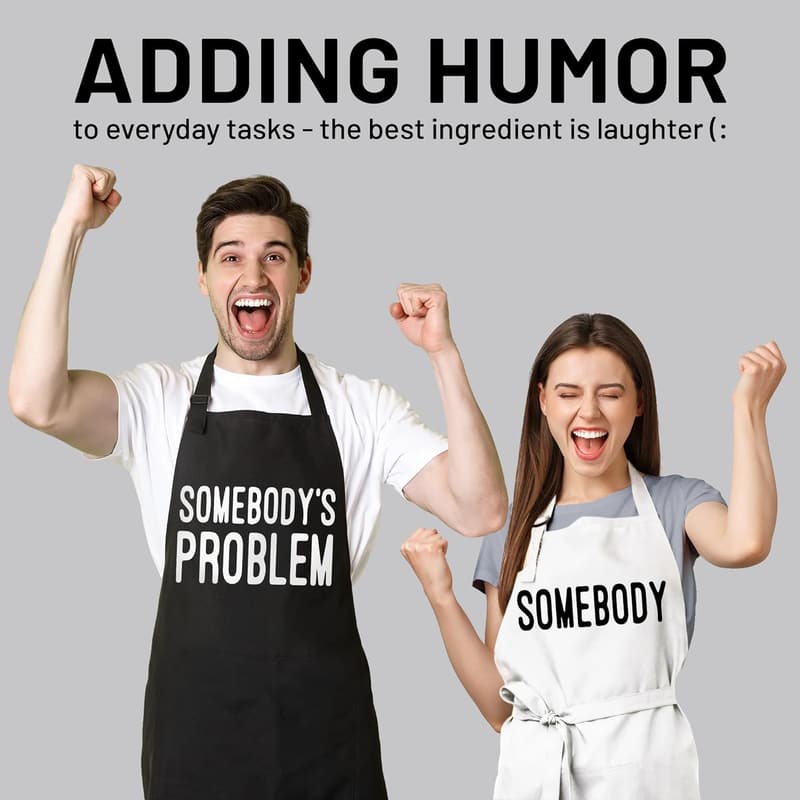 Anniversary Gift Set: Funny Couple Kitchen Aprons