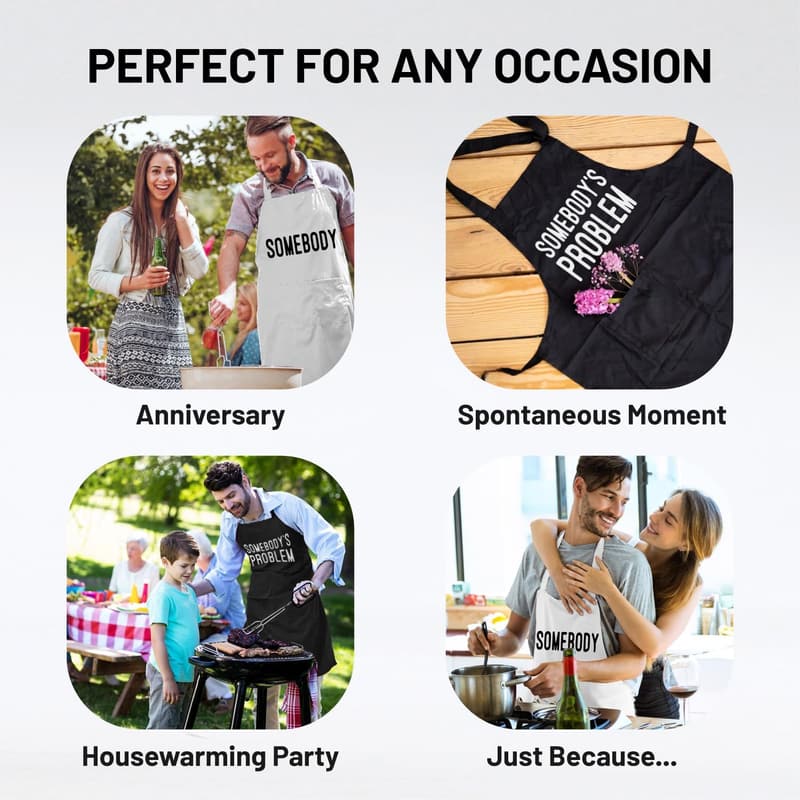 Anniversary Gift Set: Funny Couple Kitchen Aprons
