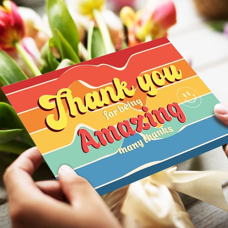 Employee Appreciation Thank You Cards - 48 Pack with Envelopes & Stickers