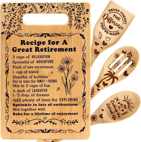 Happy Retirement Cutting Board Gift for Women