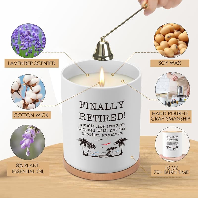Funny Lavender Scented Candle for Retirement Gift