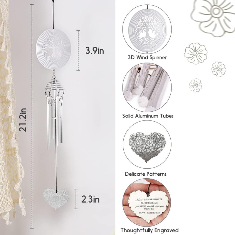 Unique Retirement Wind Chimes for Women and Men