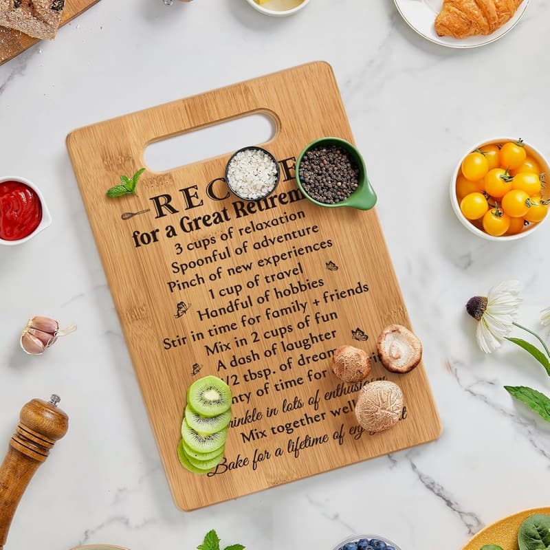 Retirement Gift Cutting Board for Women & Coworkers
