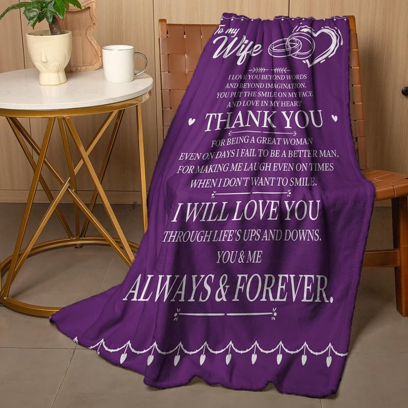 Wife's Purple Throw Blanket - 60