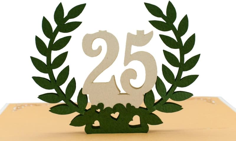 25th Anniversary 3D Pop-Up Card - Luxury Gift for Couples