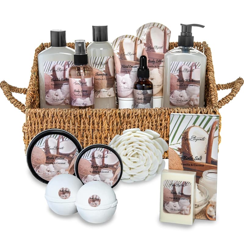 Luxury Bath Spa Gift Set with Coconut & Vanilla Essentials