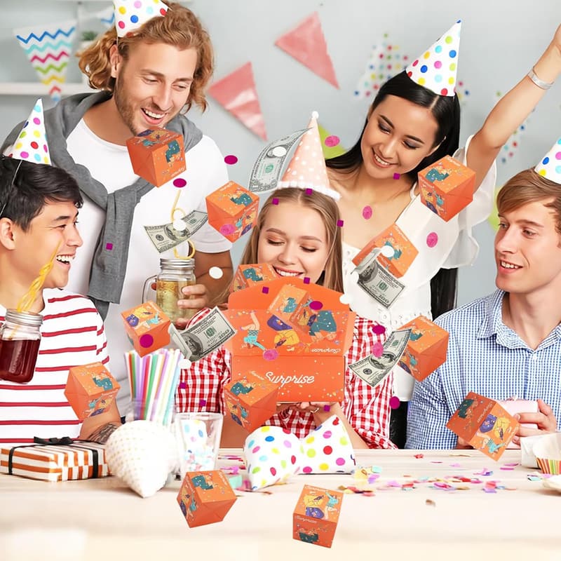 Explosive Cash Gift Box with Confetti for Birthdays & Anniversaries