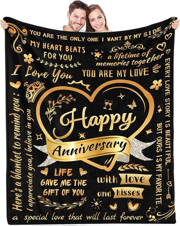 Wedding Anniversary Blanket for Wife, 40