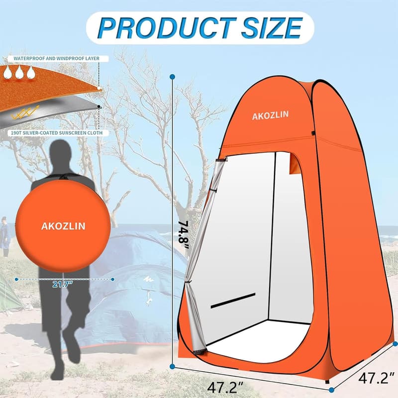 Portable Pop-Up Shower Tent for Camping and Outdoor Privacy