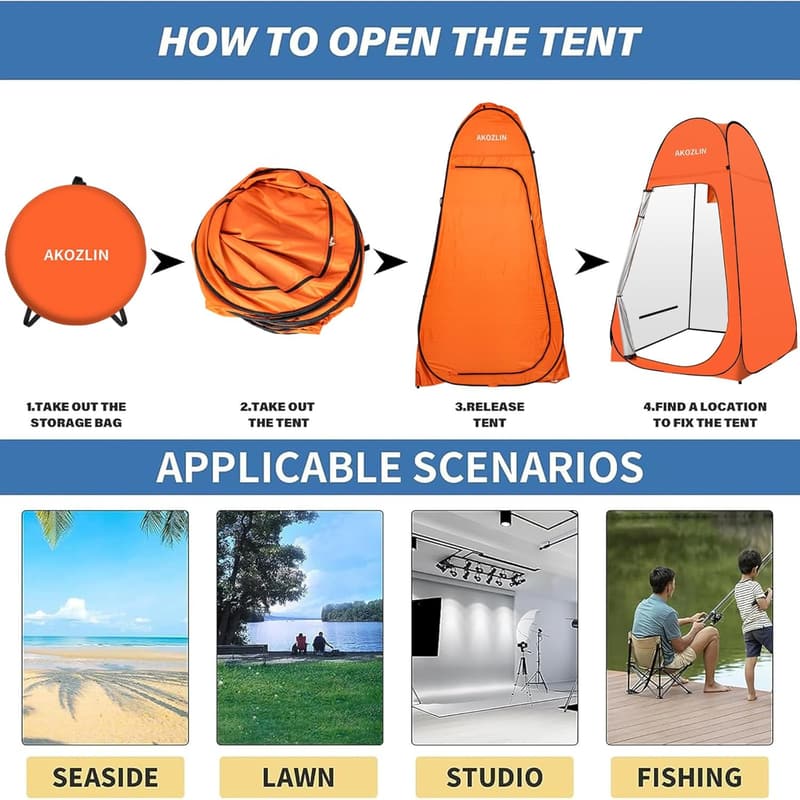 Portable Pop-Up Shower Tent for Camping and Outdoor Privacy