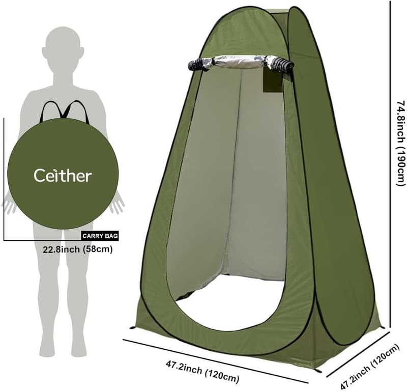 Portable Privacy Shower Tent - Instant Waterproof Outdoor Shelter