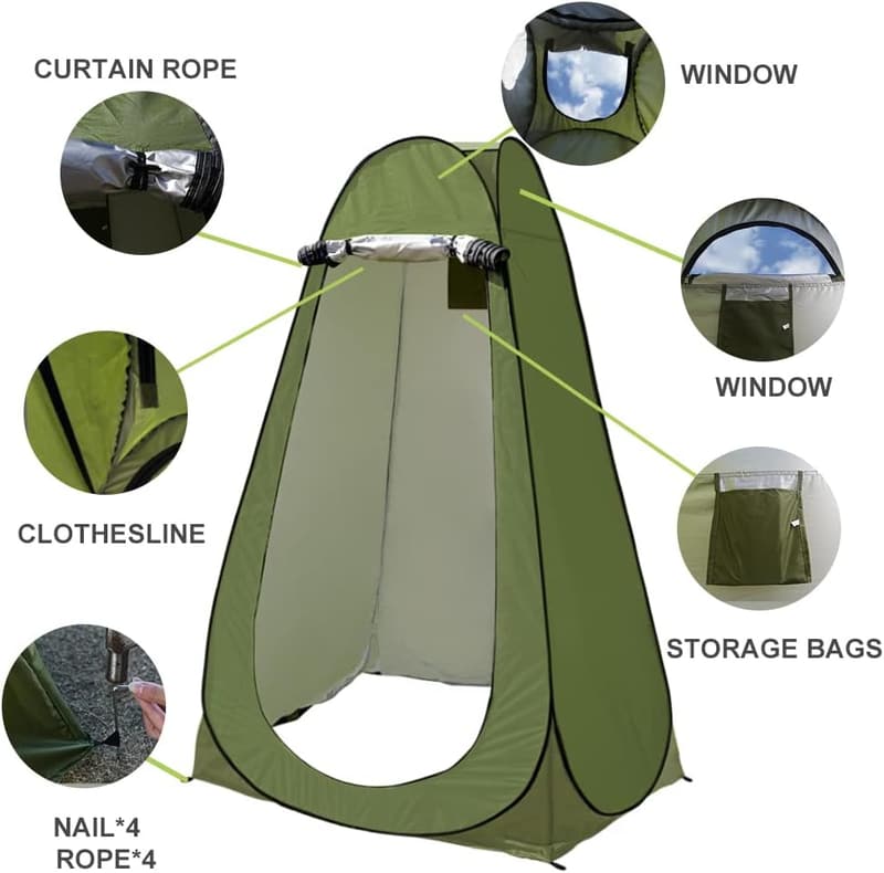 Portable Privacy Shower Tent - Instant Waterproof Outdoor Shelter