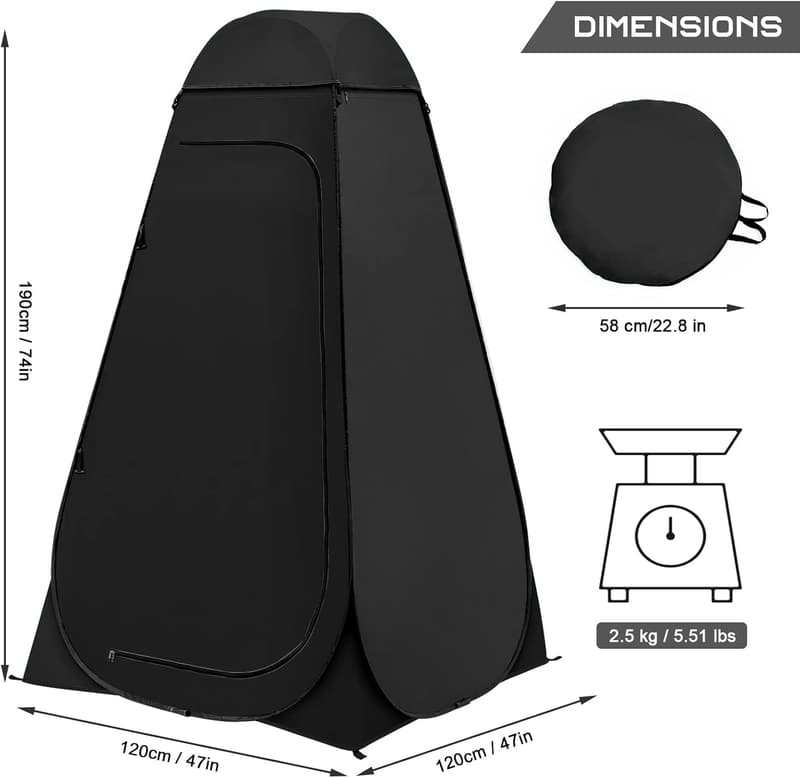 Portable Privacy Shower Tent for Camping - Waterproof & UPF 50+