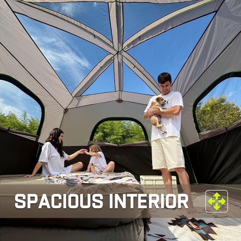 Portable 6-Person Waterproof Camping Tent with Rainfly