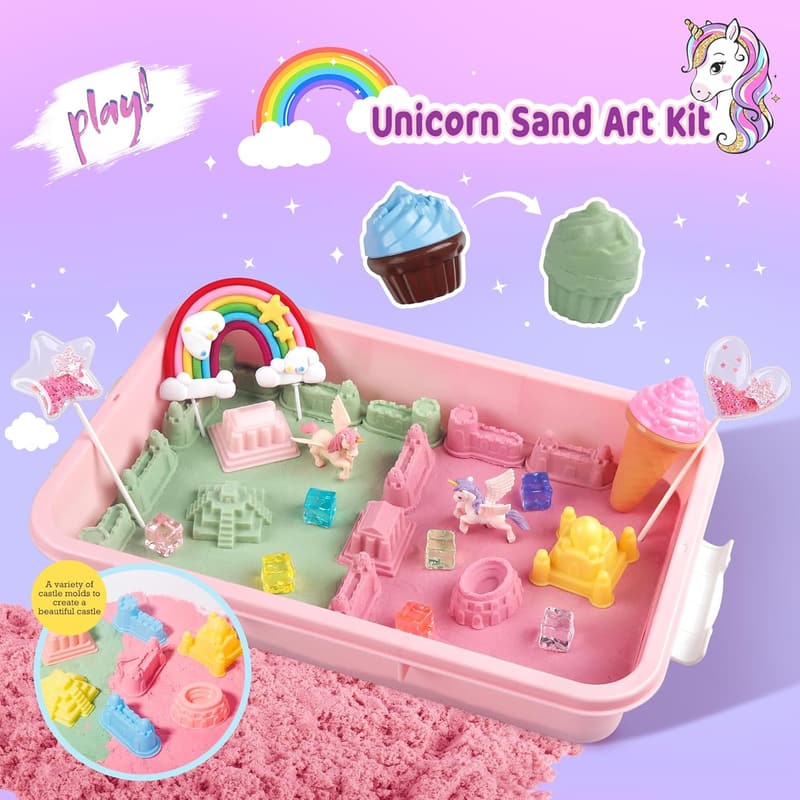 Unicorn Sand Art Kit for Toddlers - Sensory Play Gift