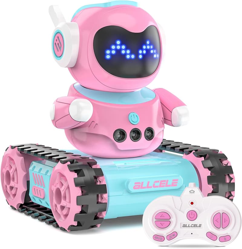 Remote Control Robot Toy for Girls, LED & Programming Functions