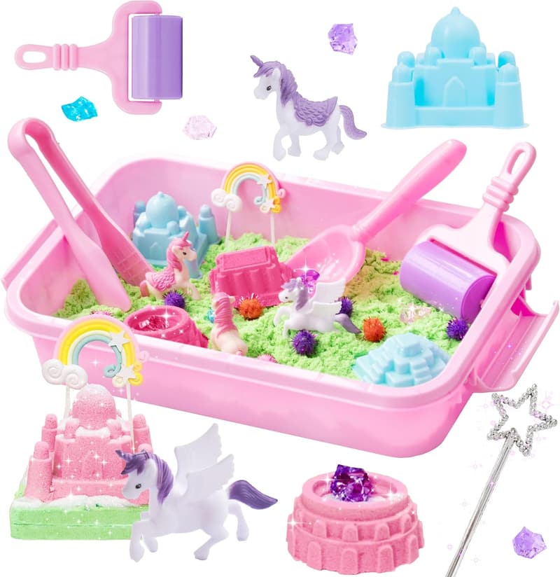 Unicorn Sand Art Sensory Bin Kit for Toddlers 3+
