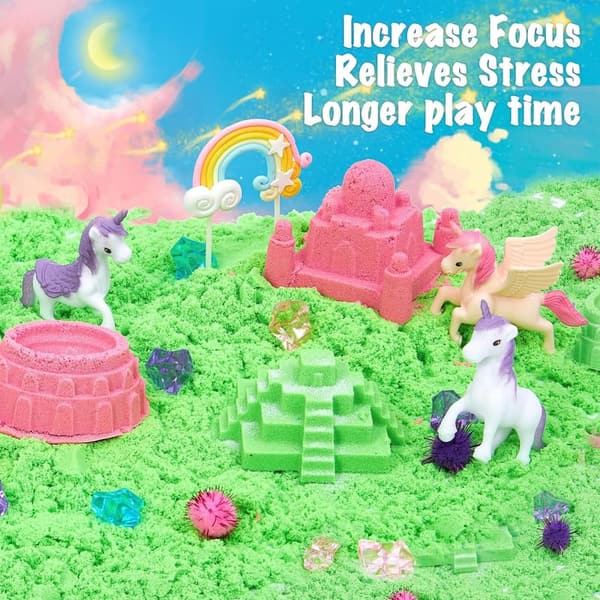 Unicorn Sand Art Sensory Bin Kit for Toddlers 3+