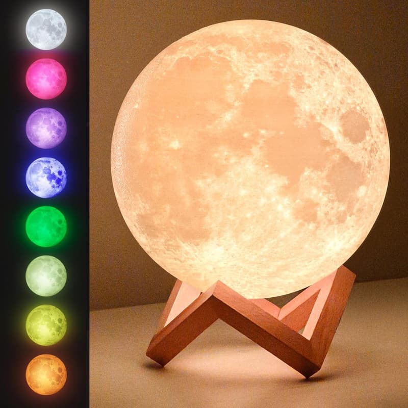 3D Moon Night Light with LED - Birthday Gift for Kids