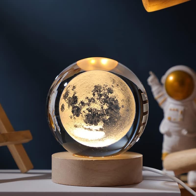 Color Changing 3D Galaxy Crystal Ball Night Light for Teens