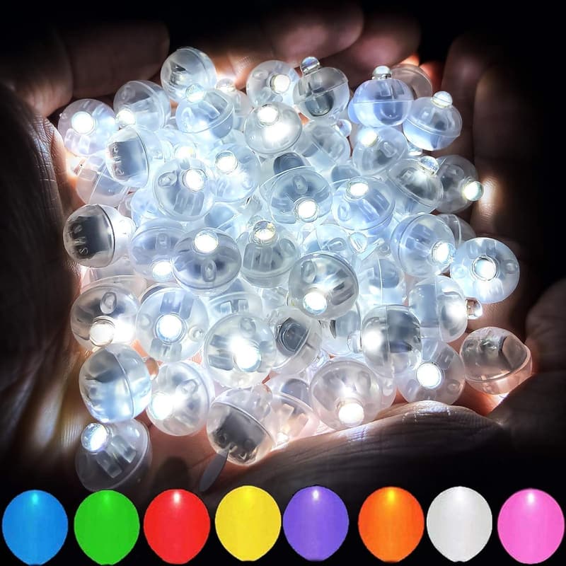 100pcs White LED Balloon Lights for Events and Parties
