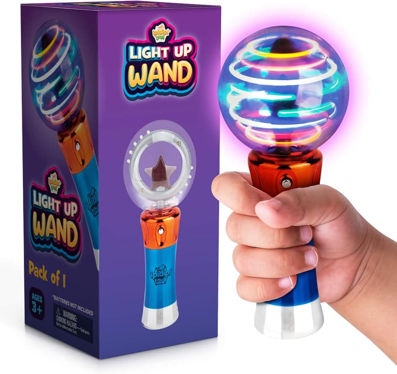 LED Spinning Light Up Wand for Kids - Party Fun & Sensory Play