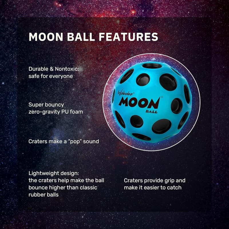 Waboba Moon Ball - Hyper Bouncy Outdoor Play Ball for All Ages