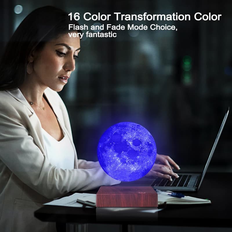 Magnetic Levitating 3D Moon Lamp - 16 Colors & 20 Modes