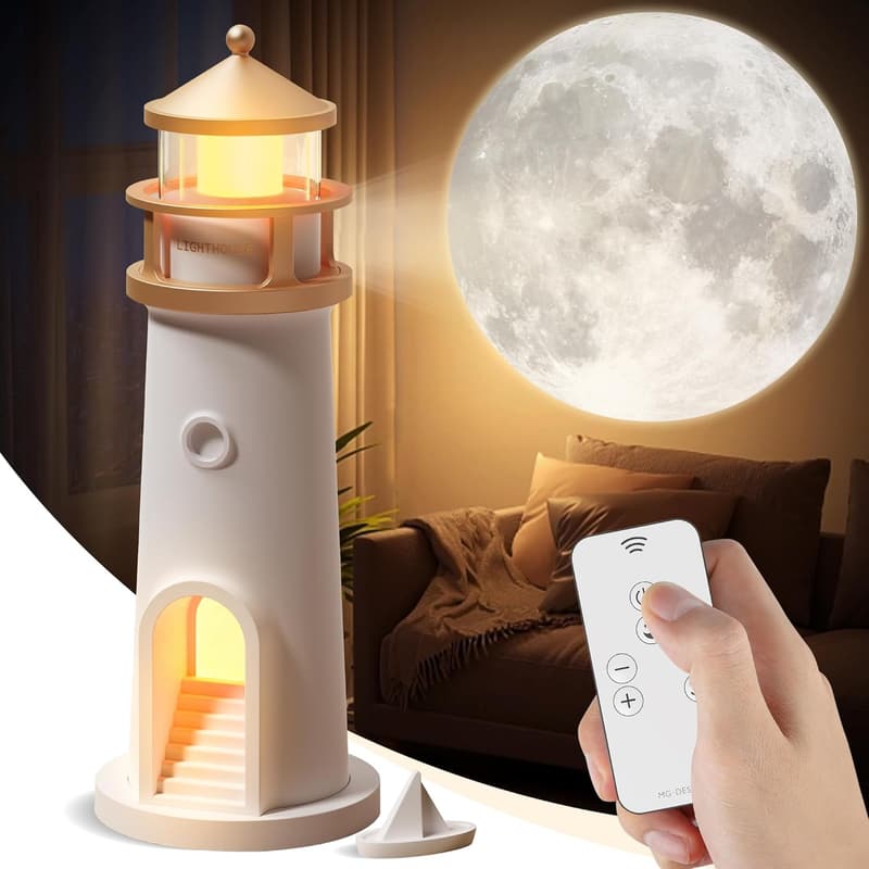 Moon Lamp Projector - Rechargeable LED Night Light for Kids