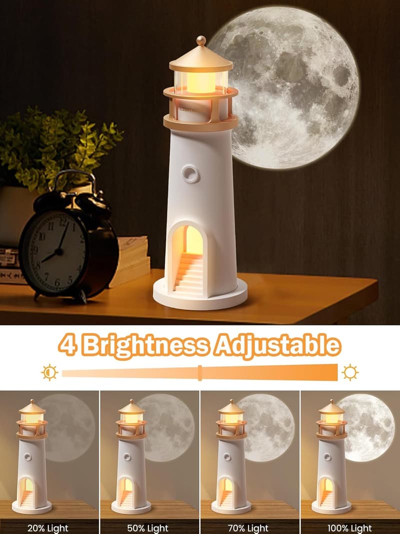 Moon Lamp Projector - Rechargeable LED Night Light for Kids