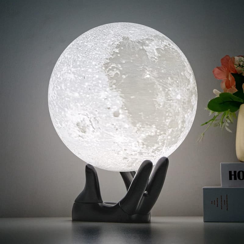 3D Moon Lamp Night Light with Remote, 16 Colors - 誕生日プレゼント