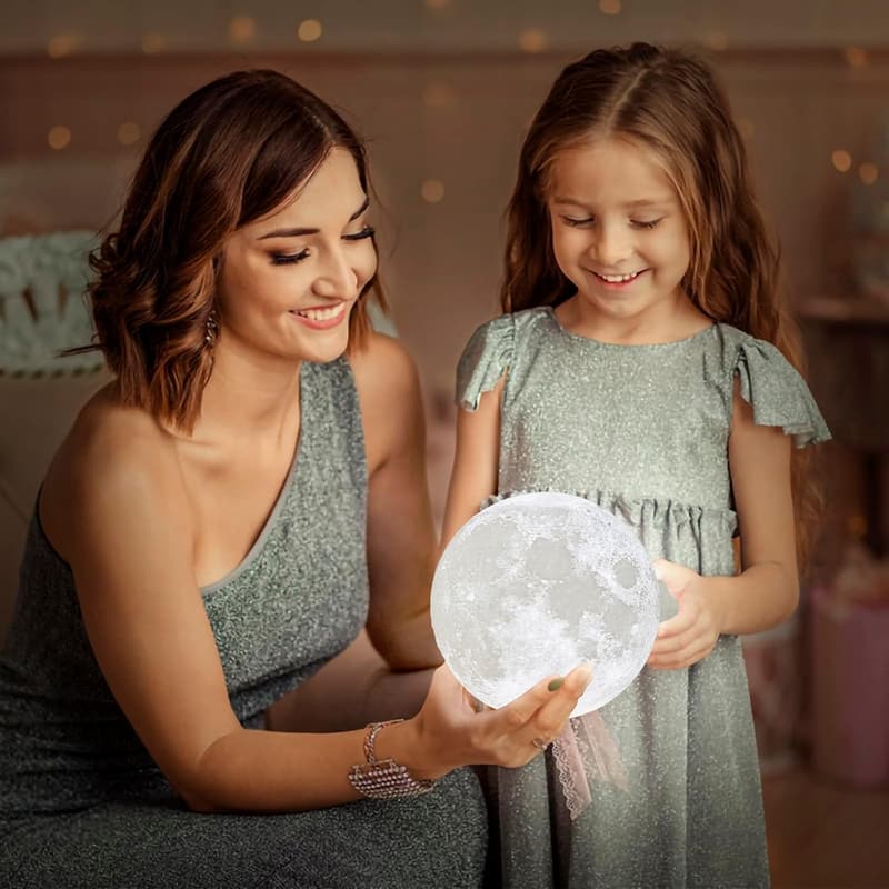 3D Moon Lamp Night Light with Remote, 16 Colors - 誕生日プレゼント