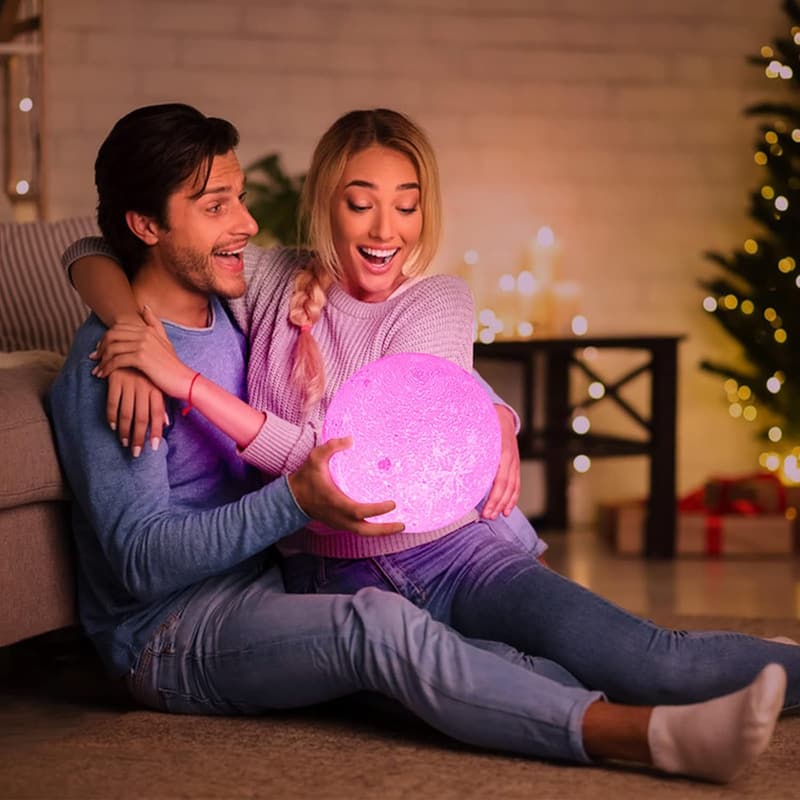 3D Moon Lamp Night Light with Remote, 16 Colors - 誕生日プレゼント