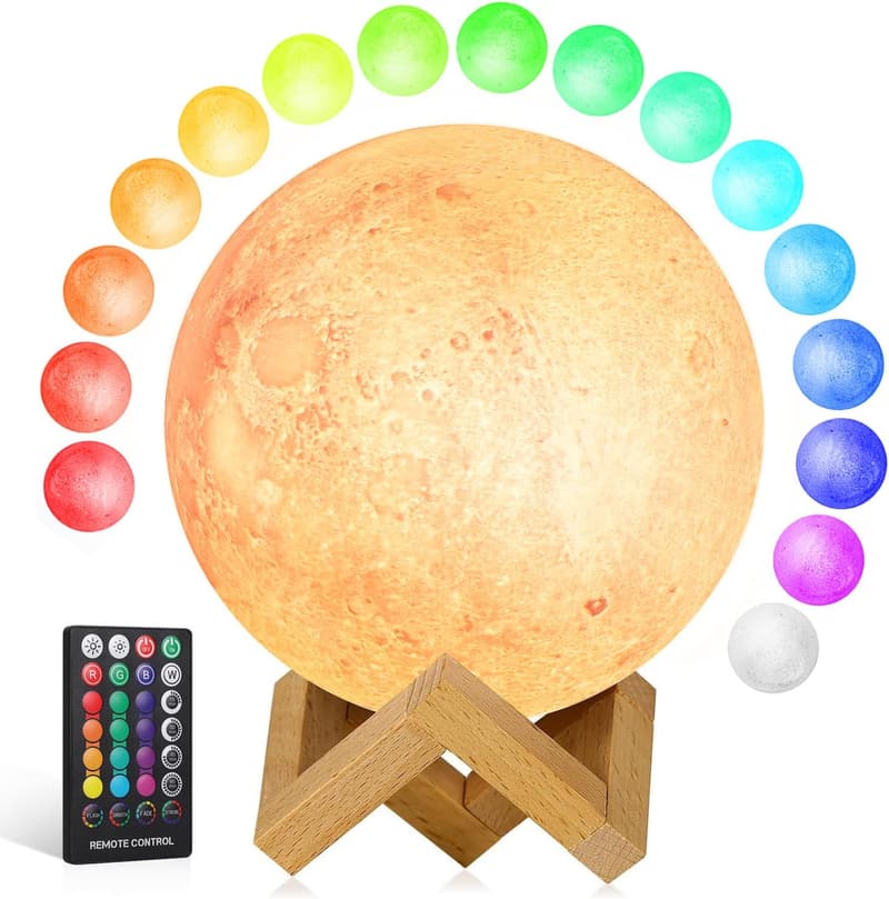 18-Color Moon Lamp - Remote & Touch Control - Birthday Gift for Kids
