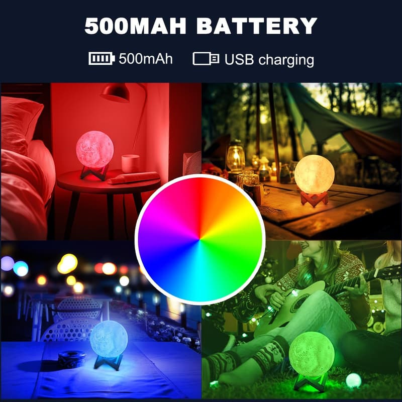 18-Color Moon Lamp - Remote & Touch Control - Birthday Gift for Kids
